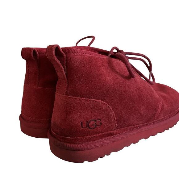 UGG Mens Suede Lace Up Chukka Boots Size 12 Neumel‎ Red Sherling Lined main image 6